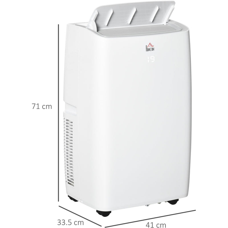 HOMCOM 12,000 BTU Portable Air Conditioner Dehumidifier Cooling Fan for Room up to 25m², with Remote, LED Display, 24H Timer, Window Mount Kit, White Homcom