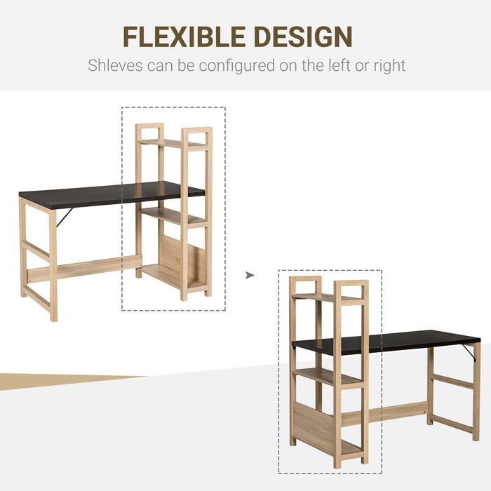 Office Desk with Shelves Writing Desk PC Laptop Table