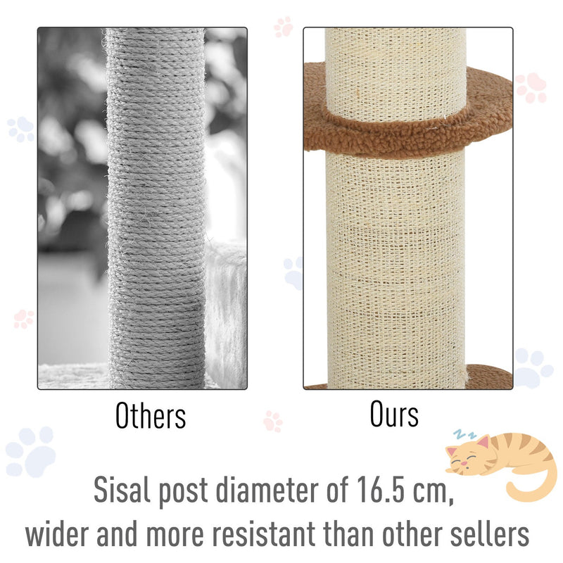 91cm Cat Tree, Sisal Post, Play Tower, Perch, Lamb Cashmere