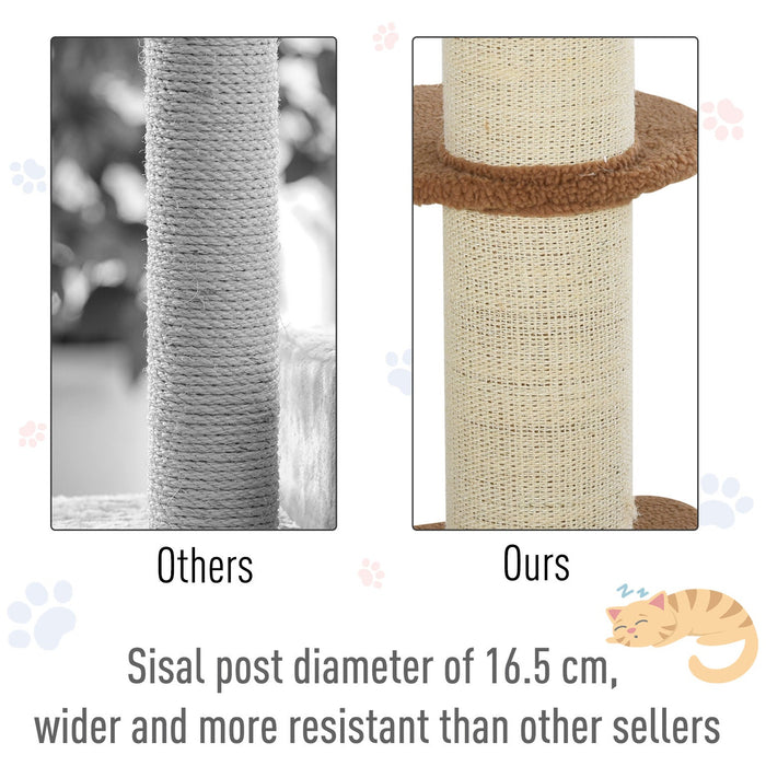 91cm Cat Tree, Sisal Post, Play Tower, Perch, Lamb Cashmere