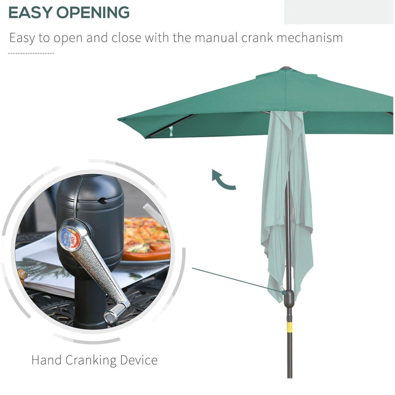 2.3m Balcony Half Umbrella, Crank Handle