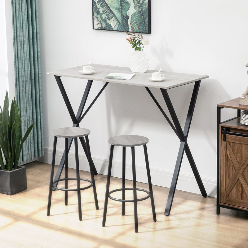 Rectangular Bar Table, Marble Effect, White