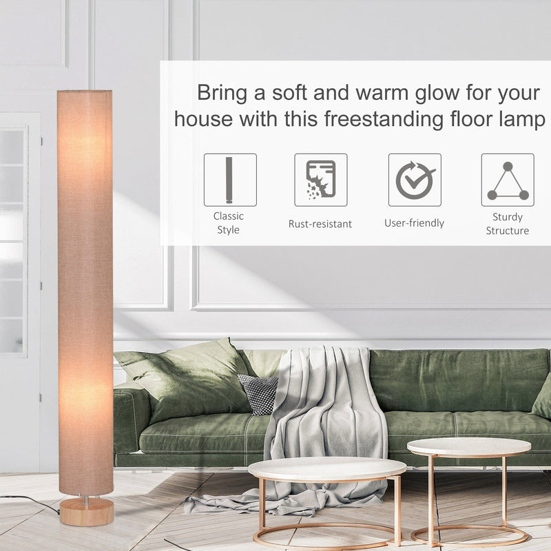 Modern Floor Lamp, 47-Inch, Fabric Linen Shade