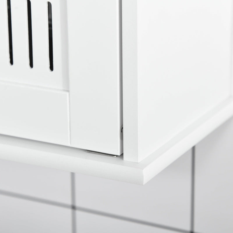 Wall Mounted Bathroom Mirror Cabinet, Double Doors 55 x 17cm