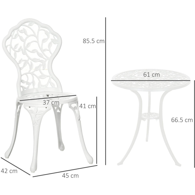 White Metal Garden Bistro Set
