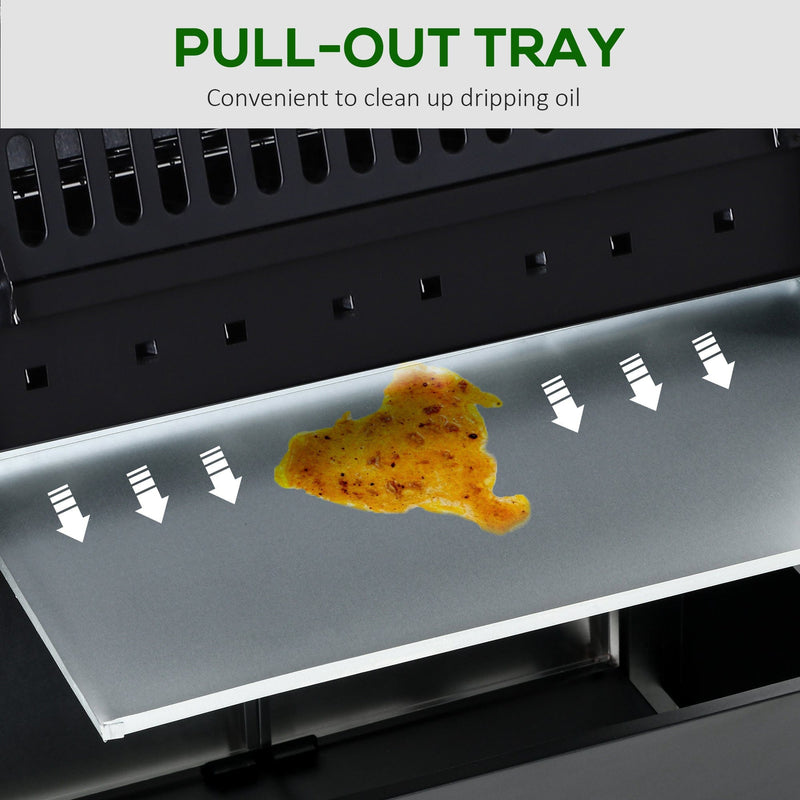 4 Burner Gas BBQ With Side Burner, Trolley with Storage