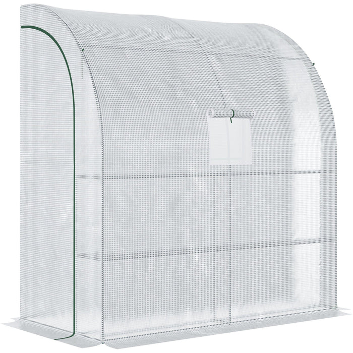 Plastic Lean To Greenhouse - 200x100x215 cm