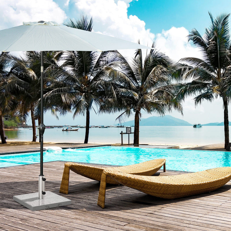 28kg Marble Parasol Base With Wheels Outsunny