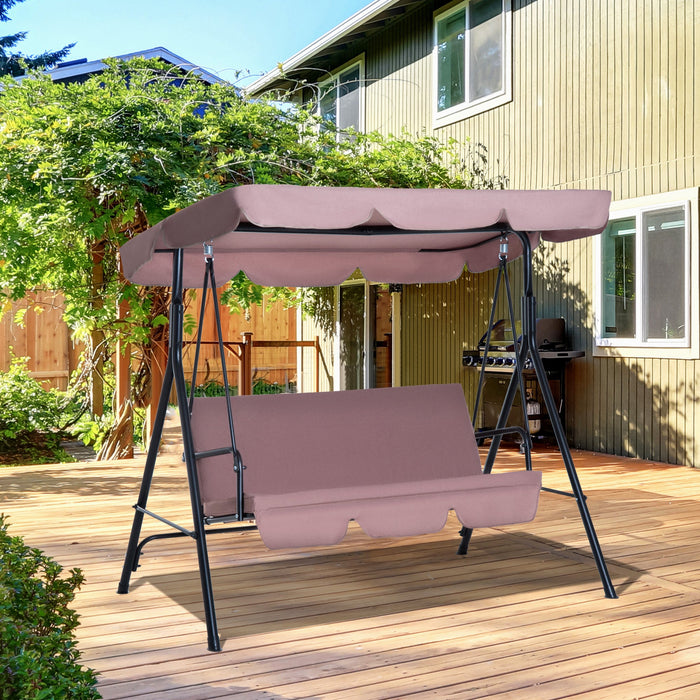 3 Seater Garden Swing Seat with Tilting Shade, 200kg