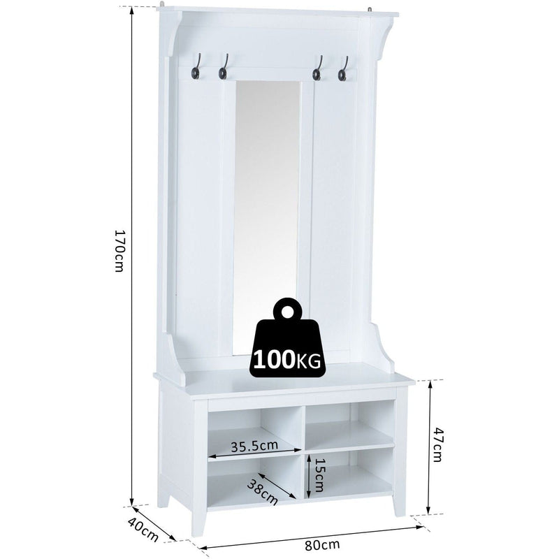 Hall Furniture Sets, Shoe Bench, Mirror Cabinet, Coat Rack