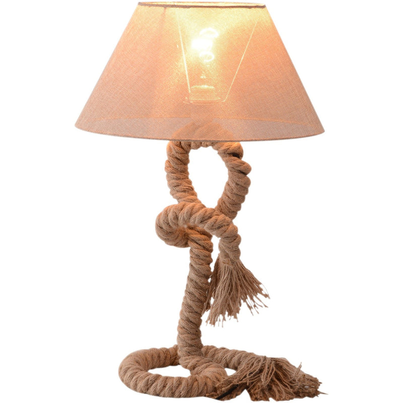 Nautical Twisted Rope Table Lamp, Beige