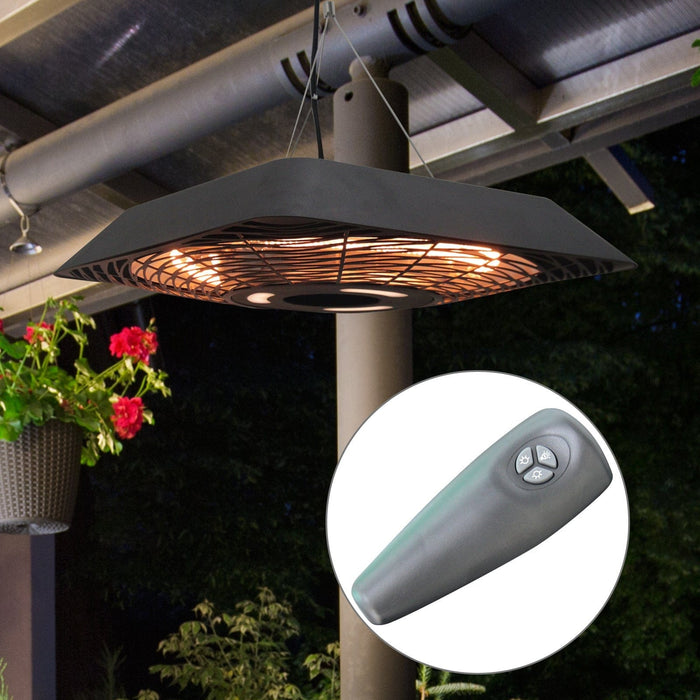 2000W Hanging Patio Heater - Remote, Halogen