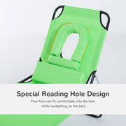 Folding Sun Lounger With Face Hole Outsunny