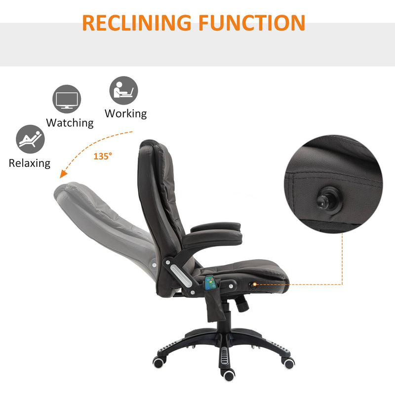 Brown High-Back Massage Executive Chair with Tilt