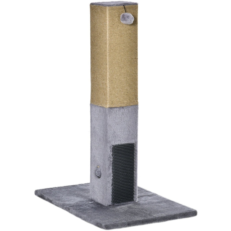 79cm Cat Scratch Post, Jute Climber, Carpet Base, Grey