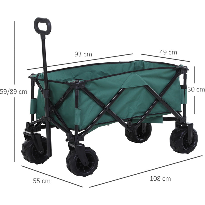 Folding Trolley For Beach, Garden, Camping, Green