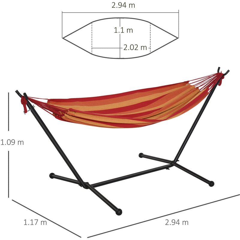 Camping Hammock with Stand, Bag, Adjustable, 120kg Load Outsunny