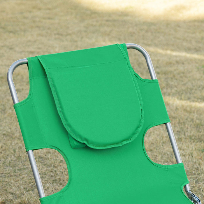 Sun Lounger With Face Hole