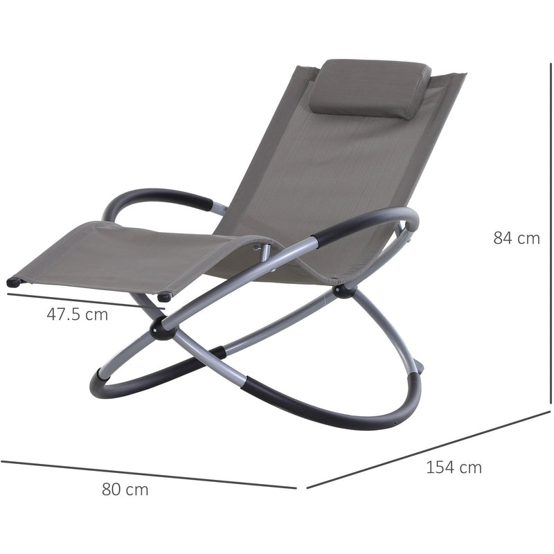 Grey Orbital Rocking Zero Gravity Chair Outsunny
