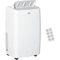 HOMCOM 12,000 BTU Portable Air Conditioner Dehumidifier Cooling Fan for Room up to 25m², with Remote, LED Display, 24H Timer, Window Mount Kit, White Homcom
