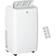 HOMCOM 12,000 BTU Portable Air Conditioner Dehumidifier Cooling Fan for Room up to 25m², with Remote, LED Display, 24H Timer, Window Mount Kit, White Homcom