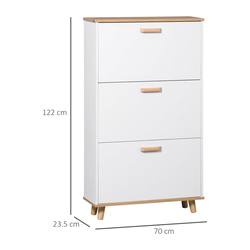 HOMCOM Slim Shoe Cabinet for Hallway