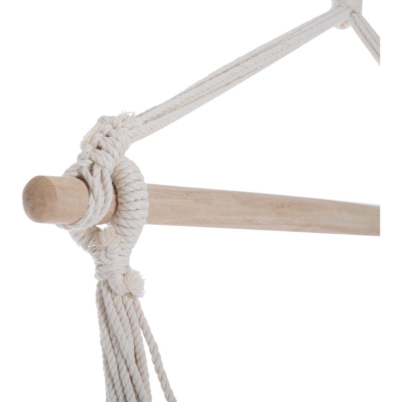 Rope Chair Hammock, Garden Patio Swing, Wooden, Cotton