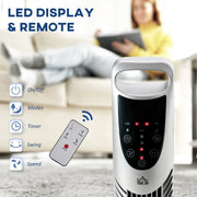 36" Tower Fan with Remote, 3 Speed, Oscillation, 7.5h Timer Homcom