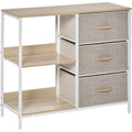 Beige 3 Drawer Dresser With 2 Shelves Homcom