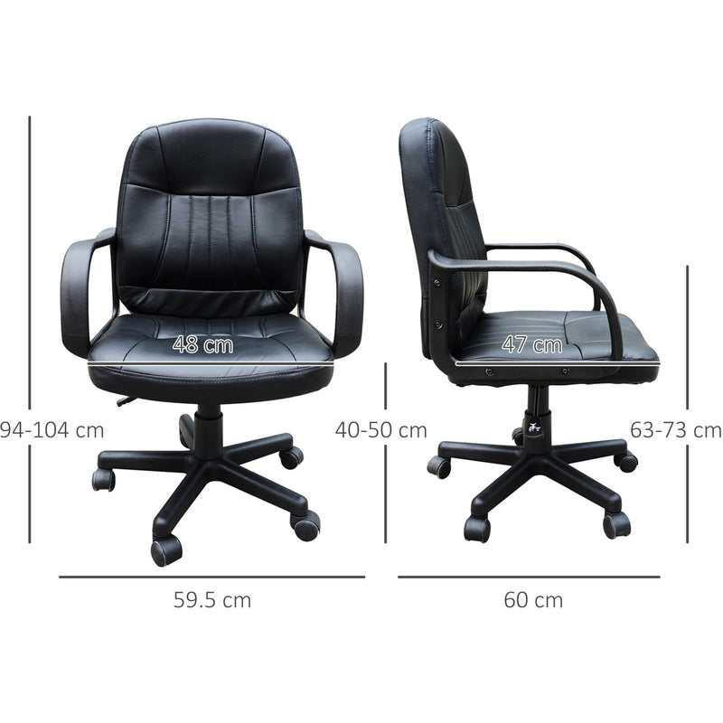 PU Leather Mid Back Swivel Office Chair