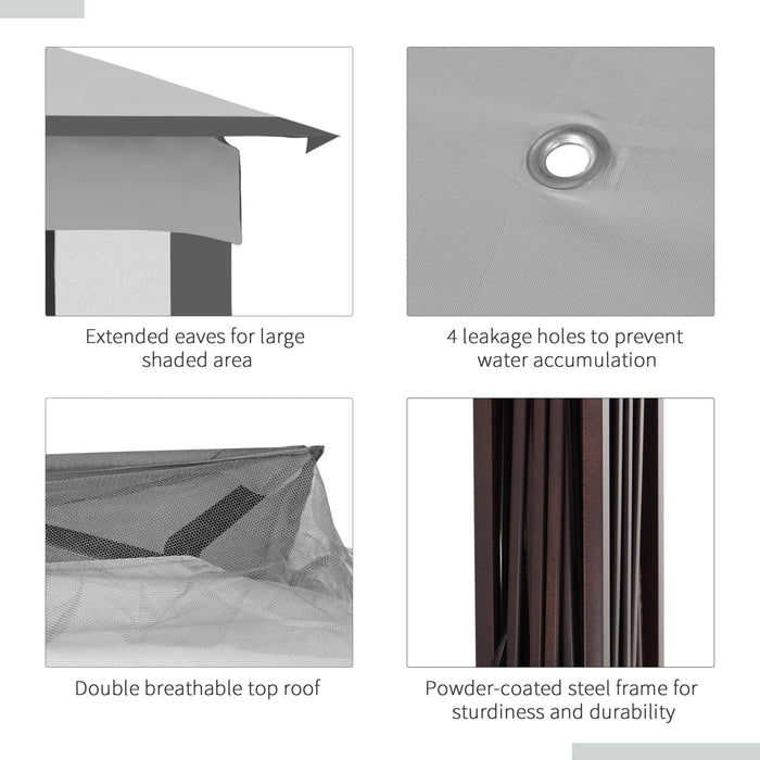 3x3 Pop Up Gazebo With Curtains, UV & Waterproof Canopy