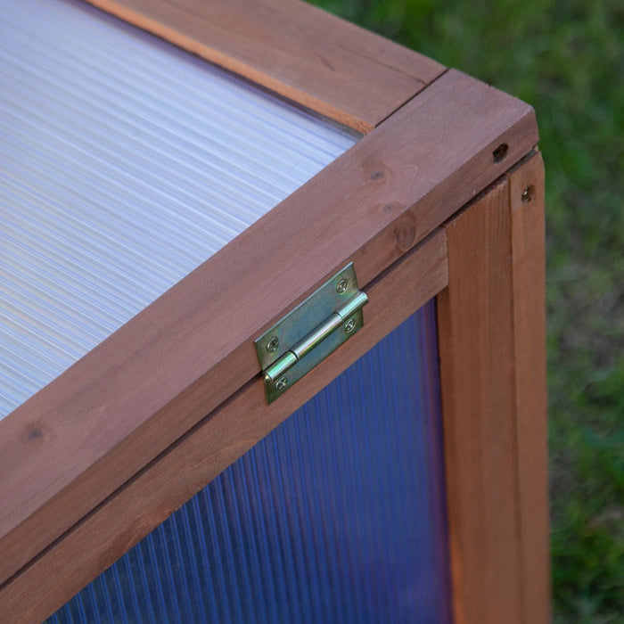 Wooden Polycarbonate Cold Frame Greenhouse, 100x65x40cm