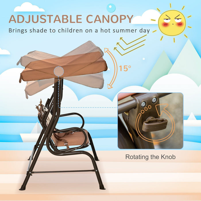 2 Seat Kids Canopy Swing Chair