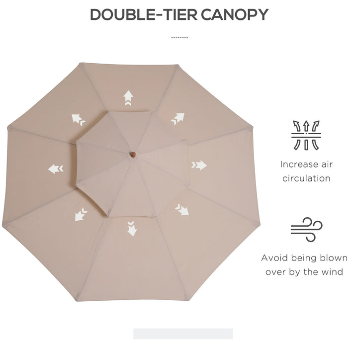 Large Outdoor Umbrella, 2.7m, 2 Tier