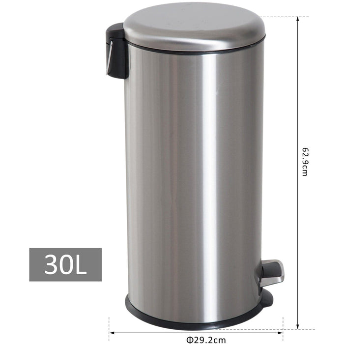 30L Stainless Steel Pedal Bin