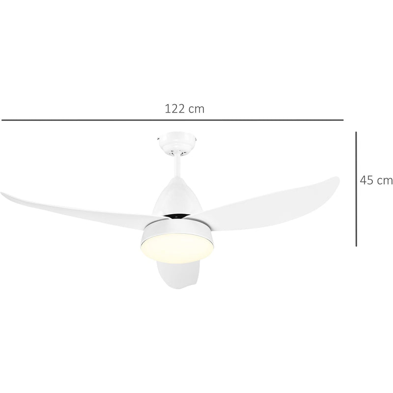 3-Blade Indoor Ceiling Fan with Light, Reversible, Remote