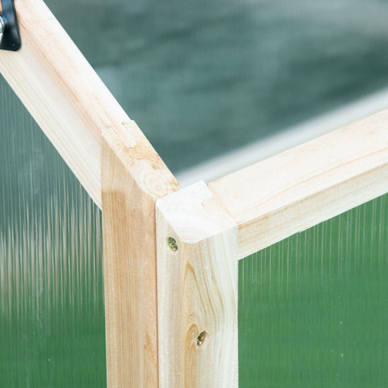 Small Wooden Cold Frame Greenhouse, Polycarbonate Panels