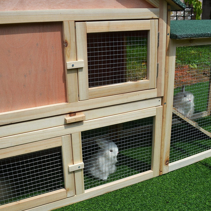 Deluxe Outdoor Rabbit Hutch with Ladder & Run