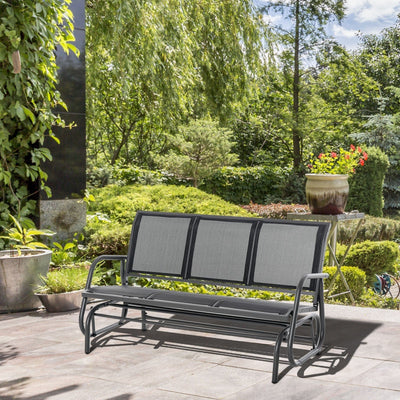 Garden Bench 3 Seater, Rocking Glider Outsunny
