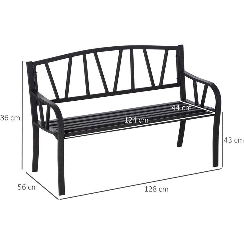 Modern Metal Garden Bench