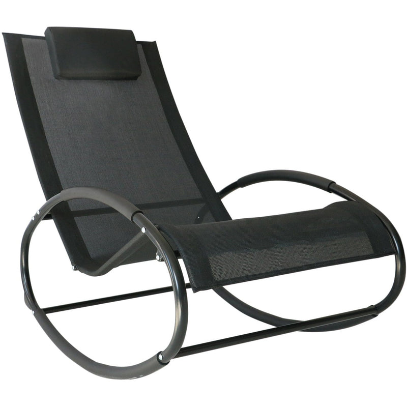 Rocker Sun Lounger With Pillow Outsunny