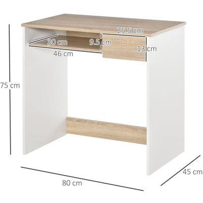 Small Computer Desk With keyboard Tray Homcom