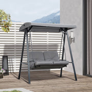 Garden Swing Chair 2 Seater, Grey Outsunny