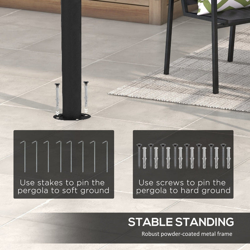 3x4m Grey Pergola Sun Shade