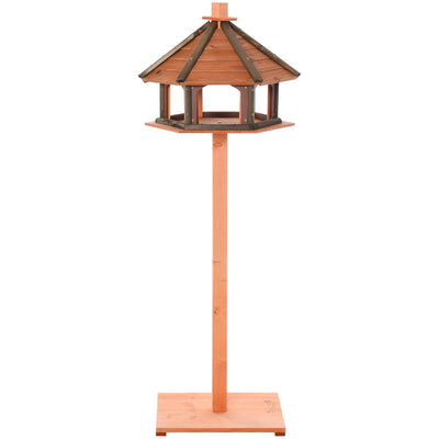 Wooden Bird Feeder Table With Water Resistant Roof, 130cm Pawhut