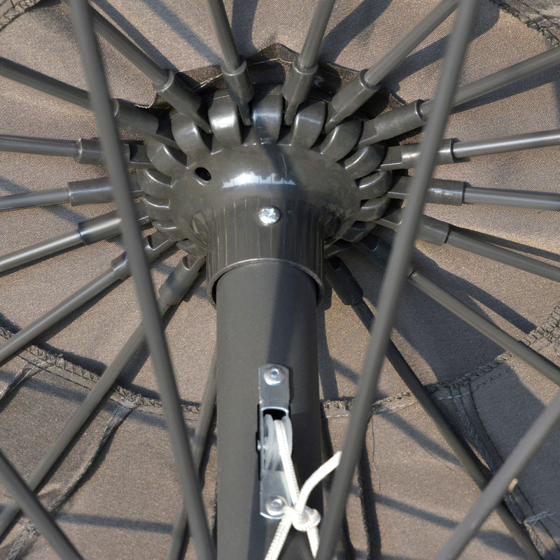 Round Patio Parasol, 2.5m, Tilt Crank, 18 Ribs