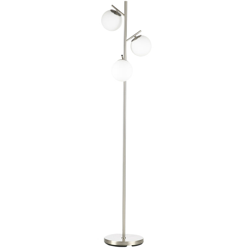 Silver 3-Light Tree Floor Lamp: Globe Shades