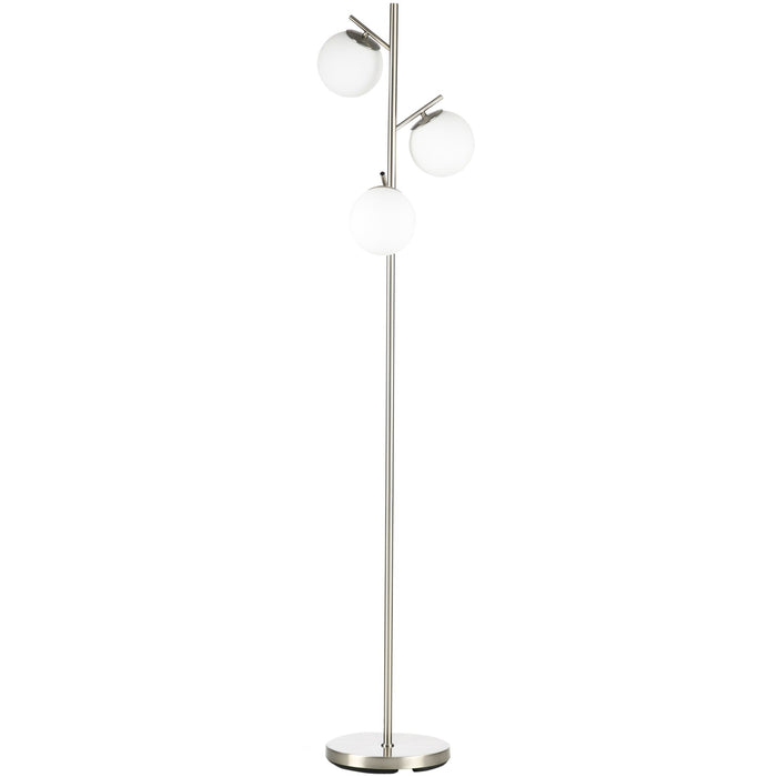 Silver 3-Light Tree Floor Lamp: Globe Shades