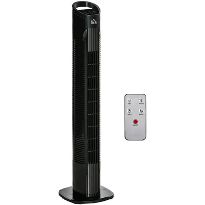 70° Oscillating Tower Fan with Remote, 3 Speed, 7.5h Timer Homcom