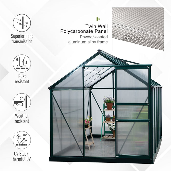 Large Walk In Greenhouse, Aluminium Frame, Sliding Door